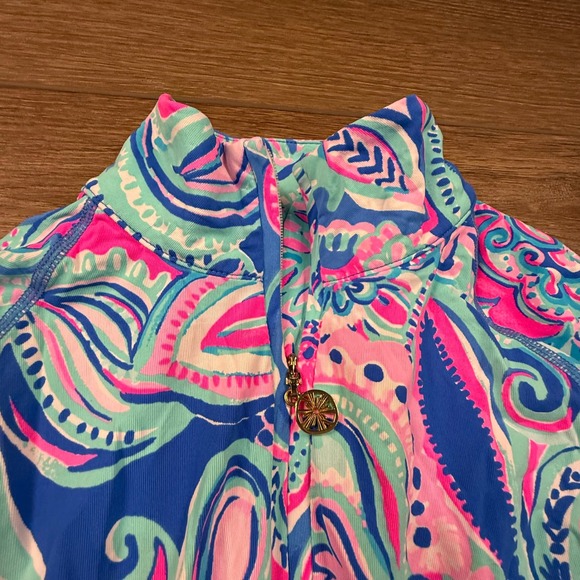 Lilly Pulitzer Luxletic Marion Pullover Multi Living The Dream XXS Bright Preppy - Picture 6 of 16